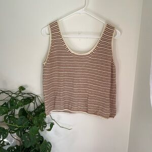 Striped Brown and Cream Tank Top